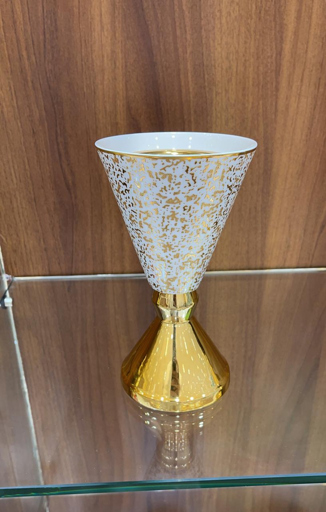 مبخرة ابيض مذهب سراميك