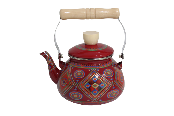 ابريق غضار احمر منقط 1.5 لتر