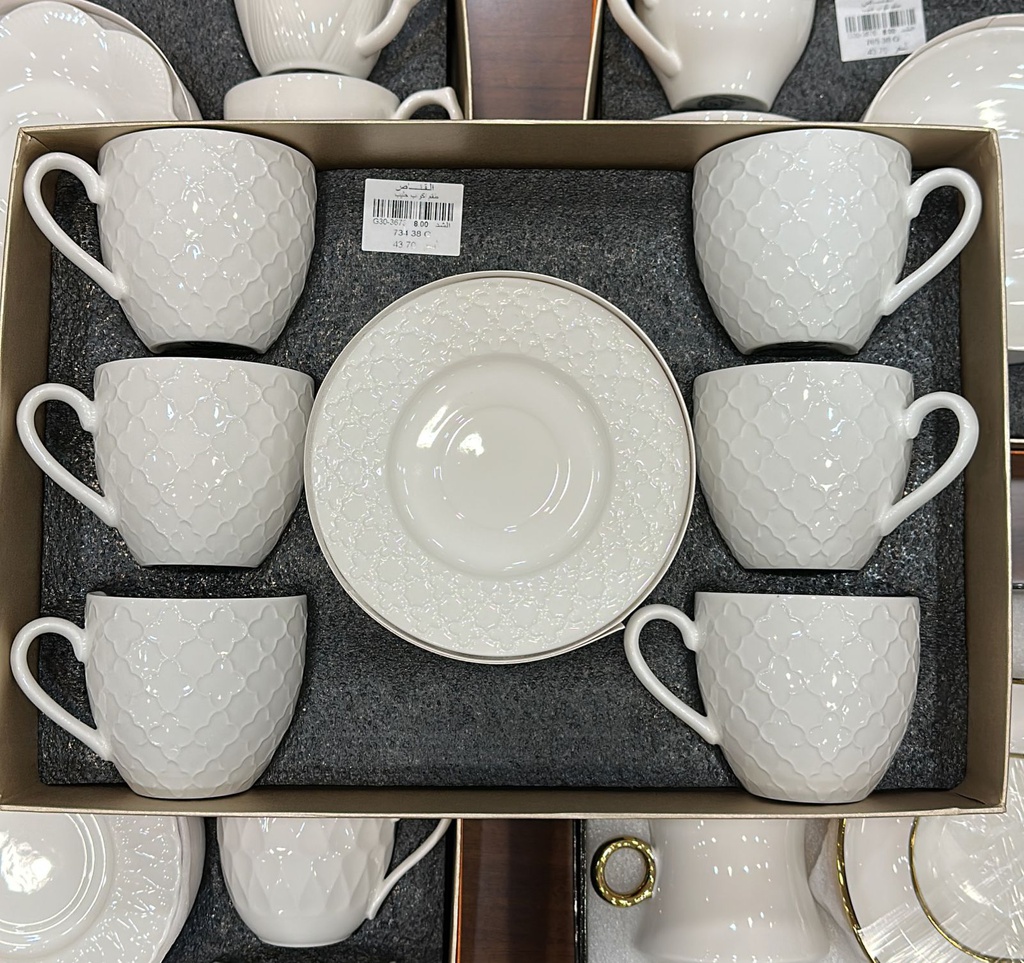 طقم فنجان شاى برسلان(6فنجان+6طبق)(G30-3673)
