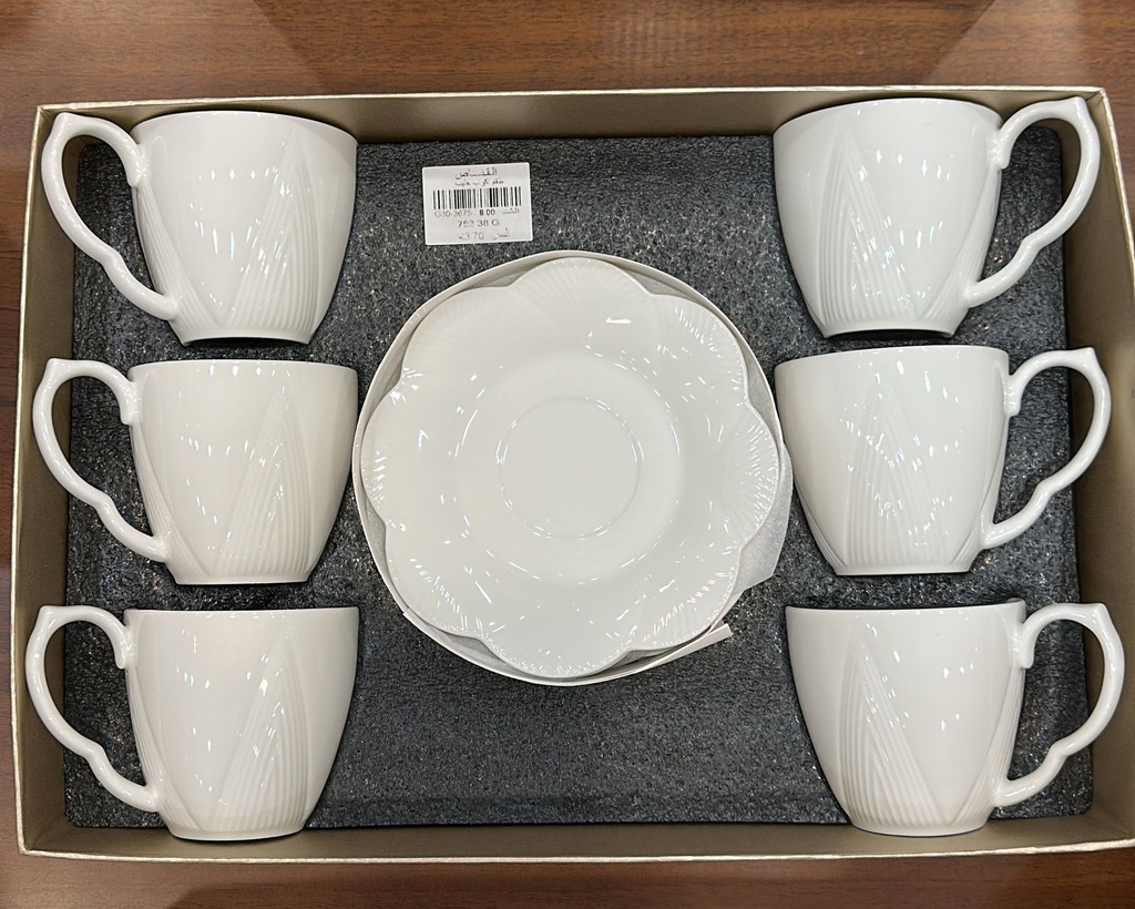 طقم فنجان شاى برسلان (6فنجان+6طبق)(G30-3675)