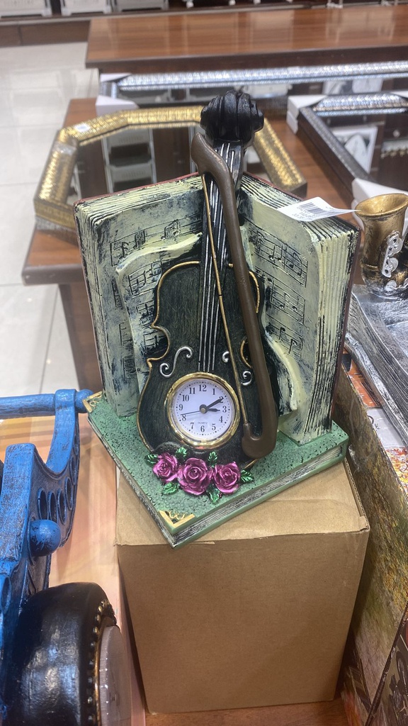 تحفة ساعة شكل ألة موسيقية بكتاب(GN2501)