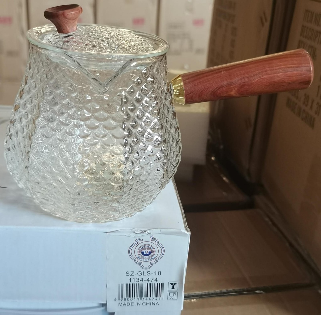 ركوة زجاج بالغطاء و يد خشب  1134-474