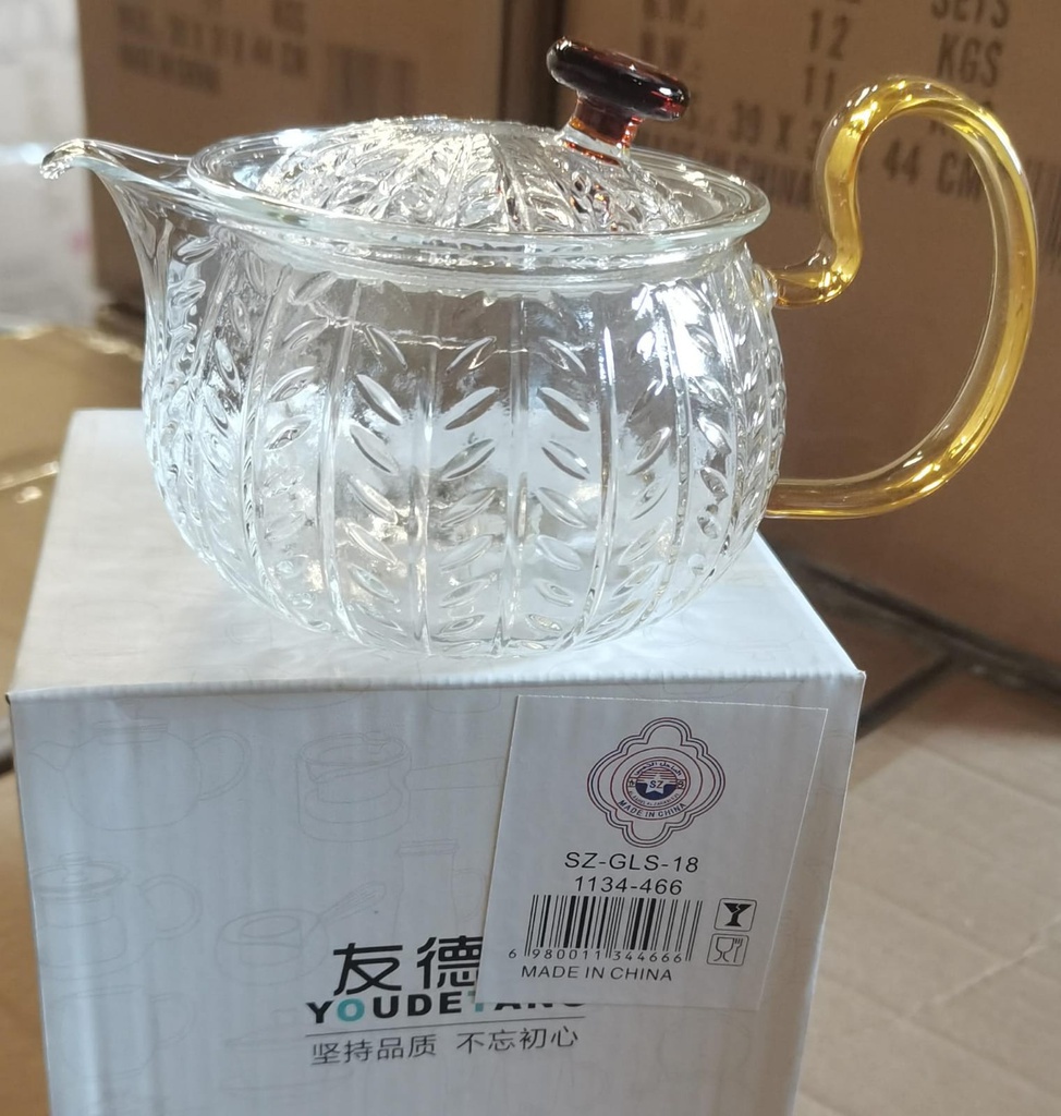 براد زجاج نقشة رسومات بالغطاء و يد معدن  1134-466