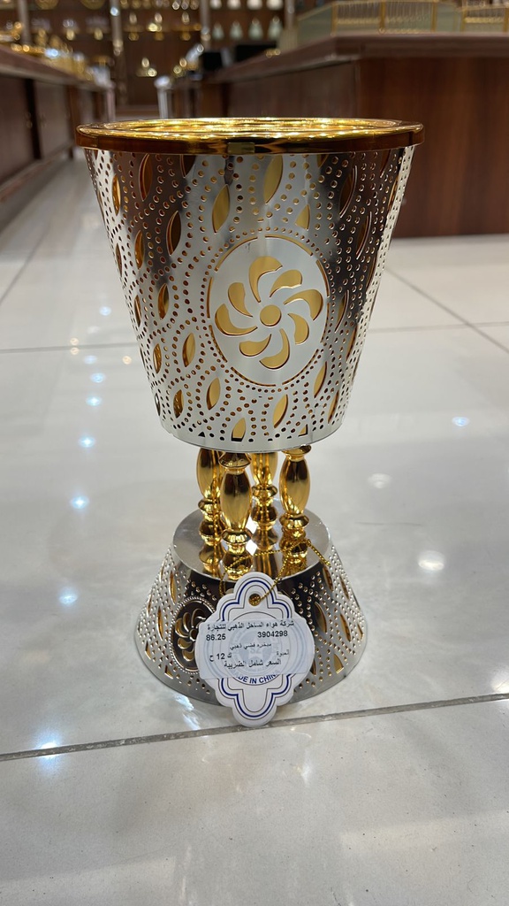 مبخرة فضي* ذهبي مربعة كبير  3904298